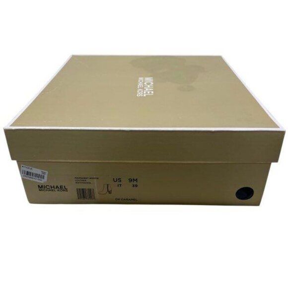 Michael Kors Margaret Leather Ankle Booties Dark Caramel 9 - Picture 12 of 12